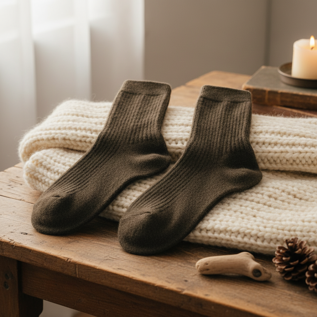 Yak Cashmere Socks in cozy setting